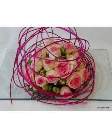 Mini-roses (rose et rotin)
