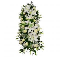 Composition de deuil blanc et vert nuage