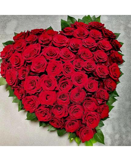 Cœur de deuil rouge intense