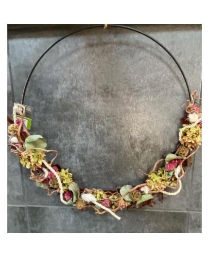 fleurs séchées demi-cercle