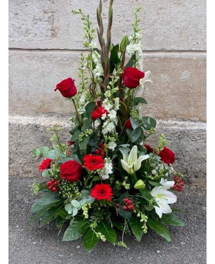 Coussin Conique rouge et blanc  