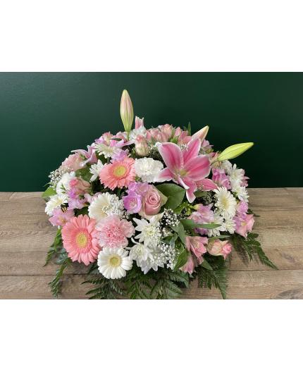 Coussin de deuil tons roses