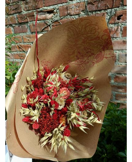 Bouquet Rond séché rouge