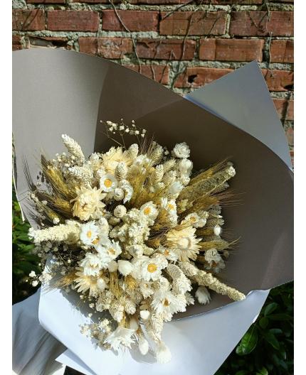 Bouquet de fleurs séchées Blanches
