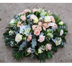 Coussin de deuil tons roses