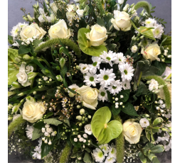 Coussin de deuil Blanc et vert