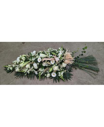 Composition de deuil blanc et vert