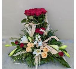 Fagot de roses rouges