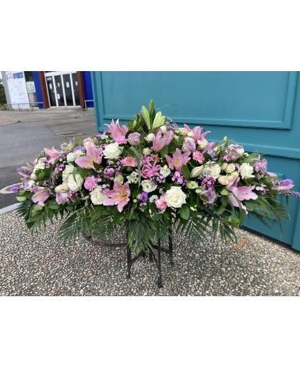 Dessus de cercueil pastel/fuschia