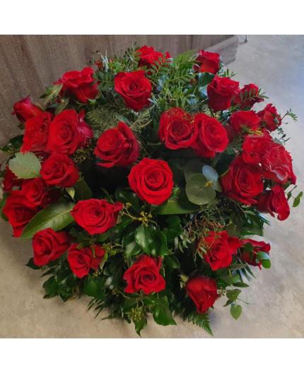 Coussin de deuil rouge intense