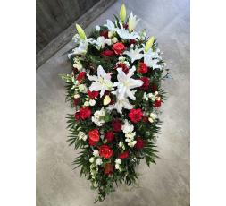 Dessus de cercueil rouge et blanc