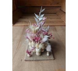 COMPOSITION PERLES FLEURS SECHEES