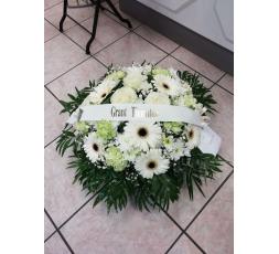 Coussin de deuil Blanc et vert