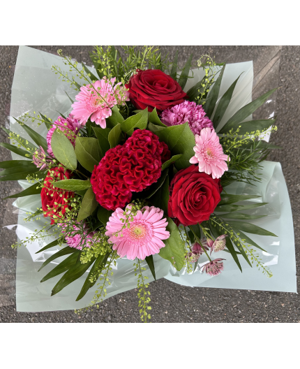 Bouquet Rose avec réserve d'eau