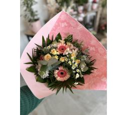 bouquet rond saumon/rose