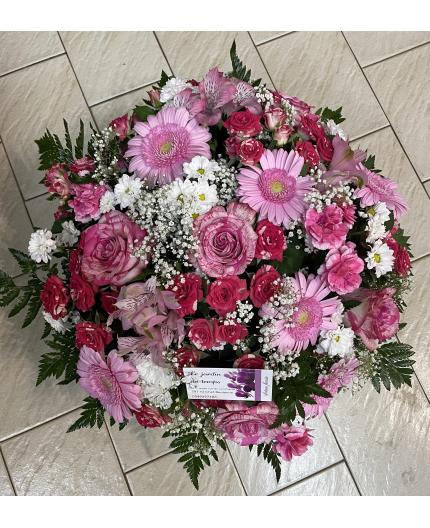 Coussin de deuil tons roses