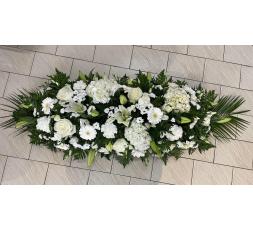 Composition de deuil blanc et vert