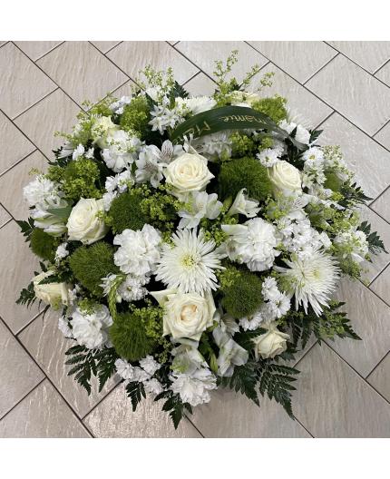 Coussin de deuil Blanc et vert