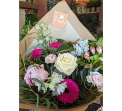 Bouquet du fleuriste - Rose & blanc