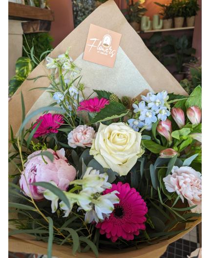 Bouquet du fleuriste - Rose & blanc