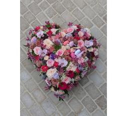 Cœur deuil tons de rose