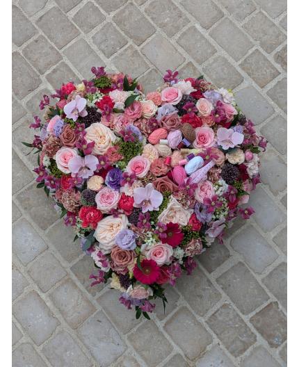 Cœur deuil tons de rose