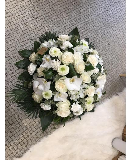 Coussin de deuil Blanc et vert