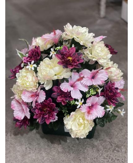 Fleurs artificielles, à base d'hibiscus de dahlia et de pivoine