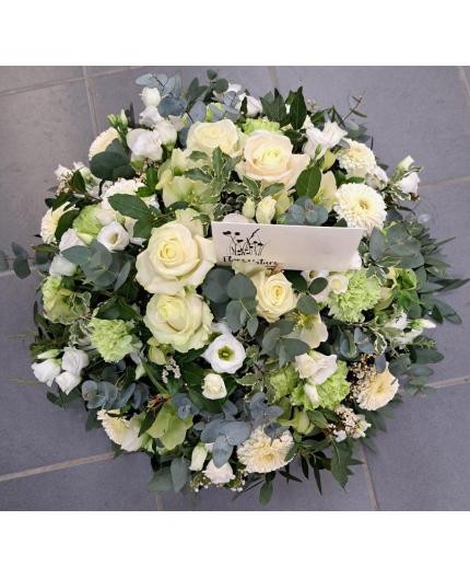 Coussin de deuil Blanc et vert