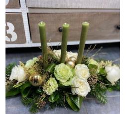 Centre de Noël avec bougies