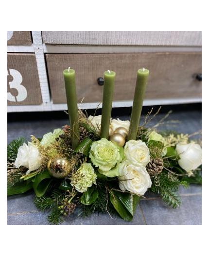 Centre de Noël avec bougies