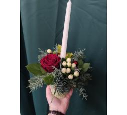 Composition de NOEL avec bougie blanche