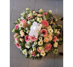 Coussin de deuil tons roses