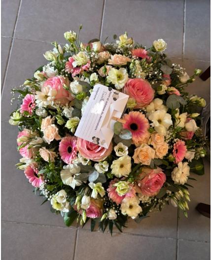 Coussin de deuil tons roses