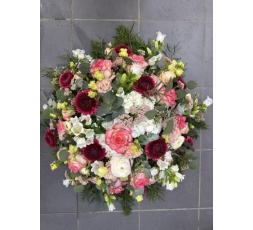 Coussin de deuil tons roses