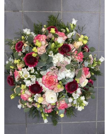 Coussin de deuil tons roses