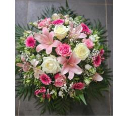 Coussin de deuil tons roses
