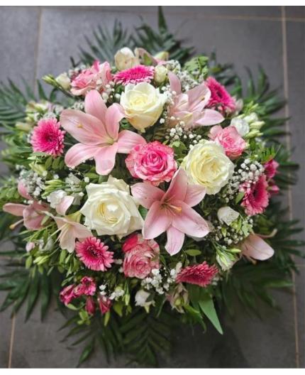 Coussin de deuil tons roses