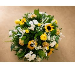 Coussin blanc et jaune