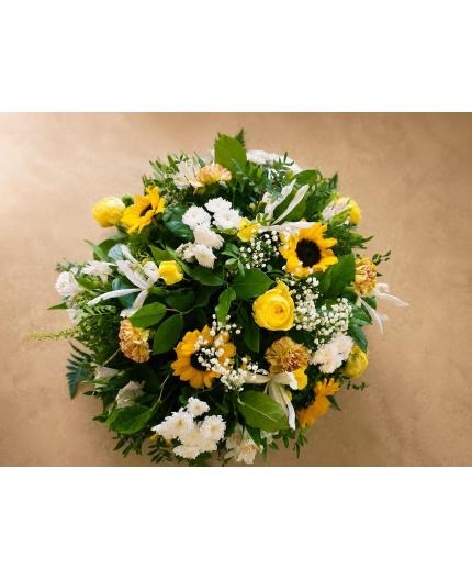Coussin blanc et jaune