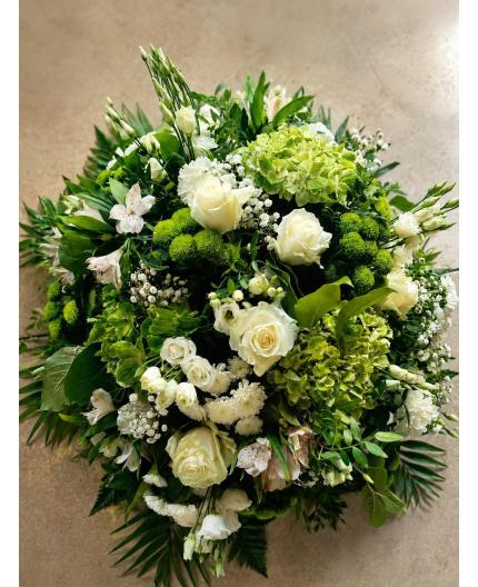 Coussin de deuil Blanc et vert