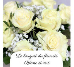 Bouquet du fleuriste - couleur :  Blanc et Vert