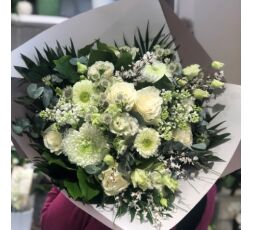 Bouquet de campagne blanc et vert
