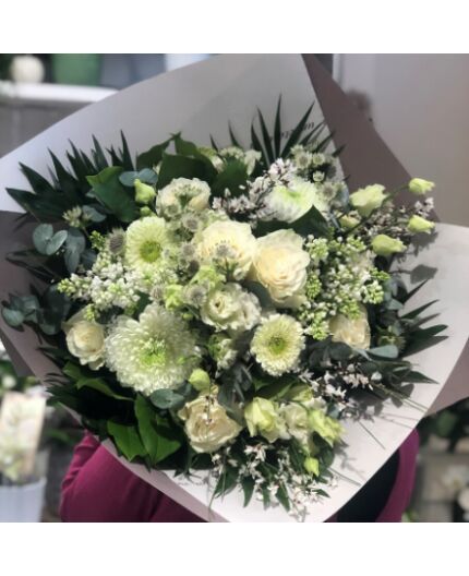 Bouquet de campagne blanc et vert