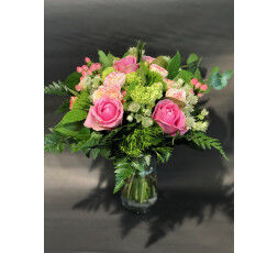 Bouquet rond tons roses