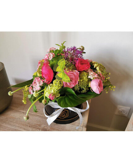 Boite à chapeau - bouquet de saison