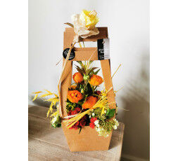 Panier fleuri ton coloré