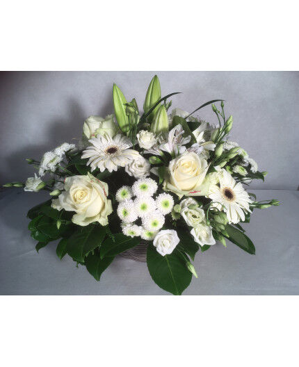Coupe de fleurs ronde blanche