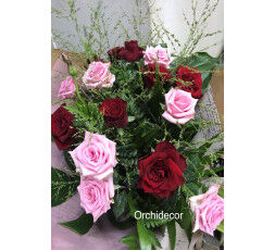 Bouquet de roses rose et rouge