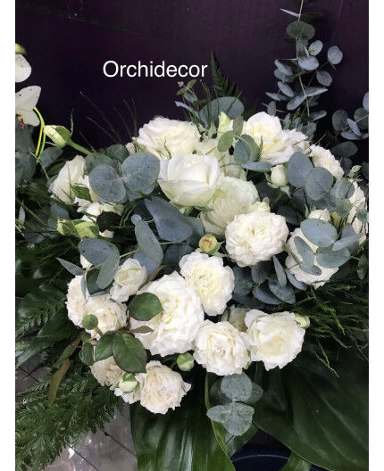 bouquet de roses blanches